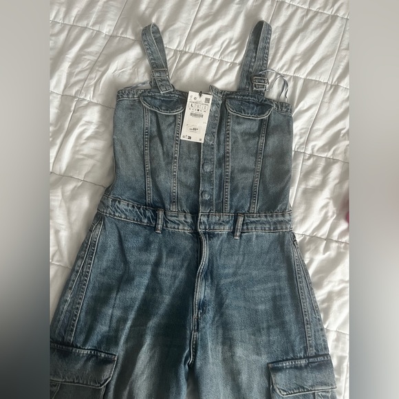 Zara Blue Denim Jumpsuit - Picture 5 of 7
